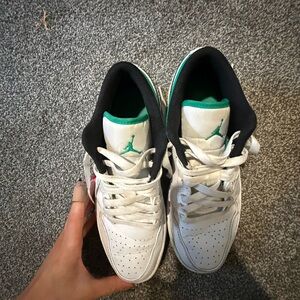 Air Jordan white & Green Low-Top Sneakers